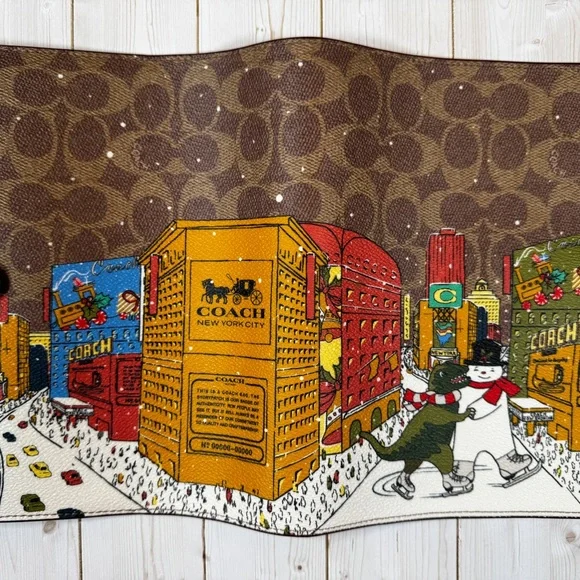 🦖☃️ COACH Holiday Notebook in Signature Canvas with Rexy & Snowman ☃️🦖 - Picture 2 of 13